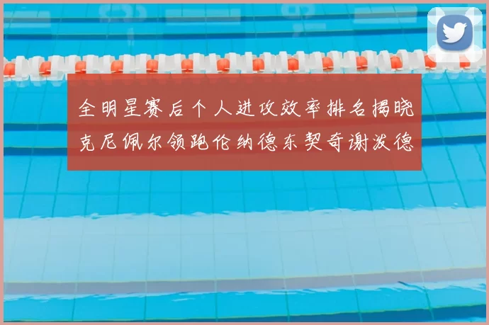 全明星赛后个人进攻效率排名揭晓克尼佩尔领跑伦纳德东契奇谢泼德紧随其后